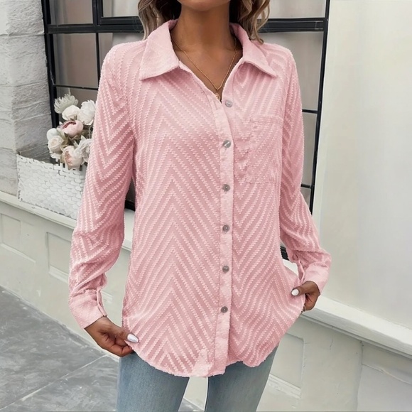 Jacquard Shirt Long-Sleeved Button-Down Statement Shirt - Picture 3 of 4